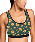 Sunflower-Womens-Bralette-Dark-Green-Model-Side-View