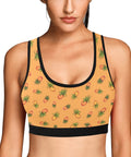 Pineapple-Womens-Bralette-Orange-Model-Front-View