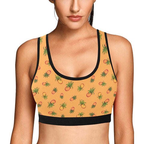 Pineapple-Womens-Bralette-Orange-Model-Front-View
