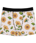 Sunflower-Men's -Boxer-Briefs-Floral-White-Front-View