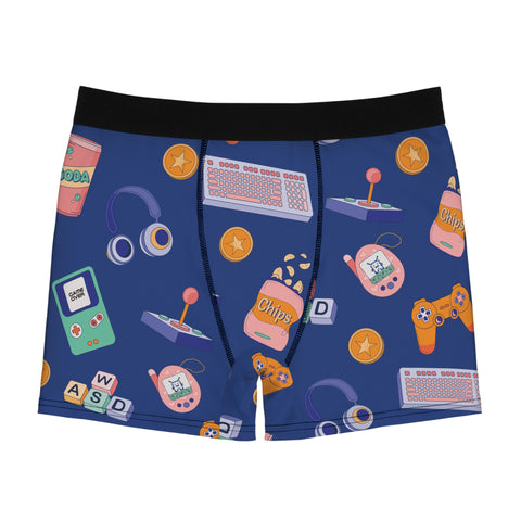 Retro-Gamer-Mens-Boxer-Briefs-Dark-Blue-Product-Front-View