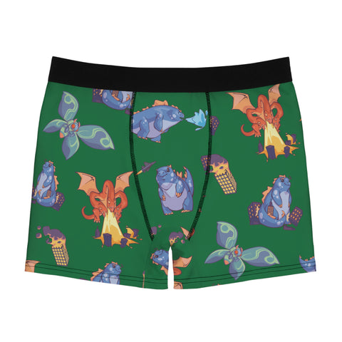 Cute-Kaijus-Mens-Boxer-Briefs-Forest-Green-Front-View