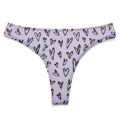 Crazy-Hearts-Women's-Thong-Lavender-Product-Front-View