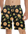 Sunflower-Men's-Swim-Trunks-Black-Model-Front-View