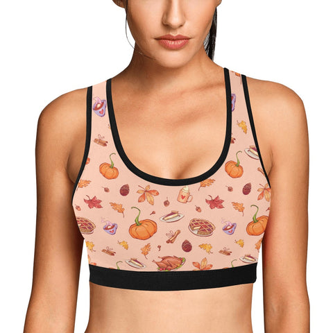 Thanks-Giving-Womens-Bralette-Peach-Model-Front-View