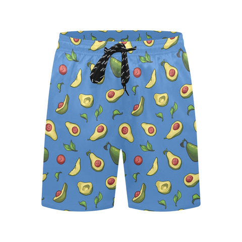 Happy-Avocado-Mens-Swim-Trunks-Blue-Front-View
