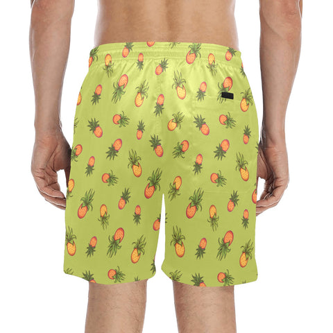 Pineapple-Mens-Swim-Trunks-Lime-Green-Model-Back-View