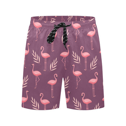 Flamingo-Men's-Swim-Trunks-Purple-Front-View