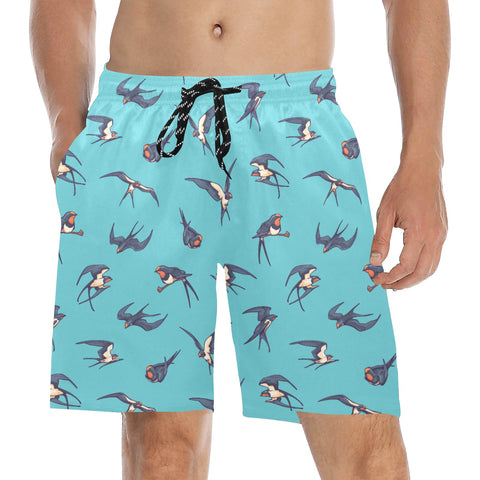 Sparrow-Mens-Swim-Trunks-Turquoise-Model-Front-View