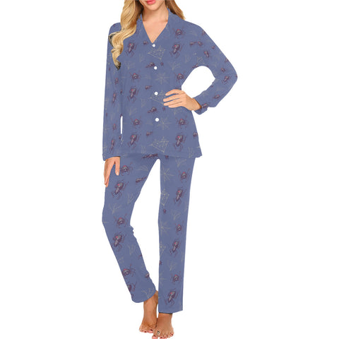 Widow-Women's-Pajama-Set-True-Blue-Front-View