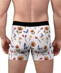 Summer-Garden-Men's-Boxer-Briefs-Floral-White-Model-Back-View