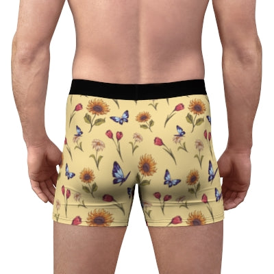 Summer-Garden-Men's-Boxer-Briefs-Pastel-Yellow-Model-Back-View
