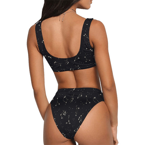 Astrology-Womens-Bikini-Set-Black-Model-Back-View