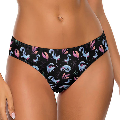 Axolotl-Womens-Thong-Black-Model-Front-View