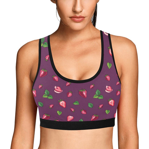 Strawberry-Womens-Bralette-Plum-Model-Front-View