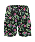Jungle-Flower-Mens-Swim-Trunks-Black-Pink-Front-View