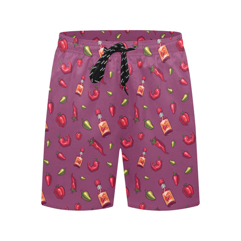 Spicy-Mens-Swim-Trunks-Magenta-Front-View
