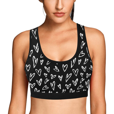 Crazy-Hearts-Womens-Bralette-Black-Model-Front-View