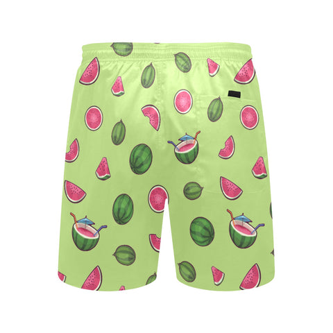 Watermelon-Mens-Swim-Trunks-Lime-Green-Back-View
