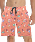 Banana-Split-Men's-Swim-Trunks-Peach-Model-Front-View