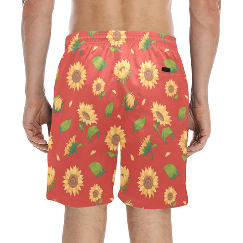 Sunflower-Men's-Swim-Trunks-Dark-Orange-Model-Back-View