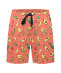 Happy-Avocado-Mens-Swim-Trunks-Orange-Front-View