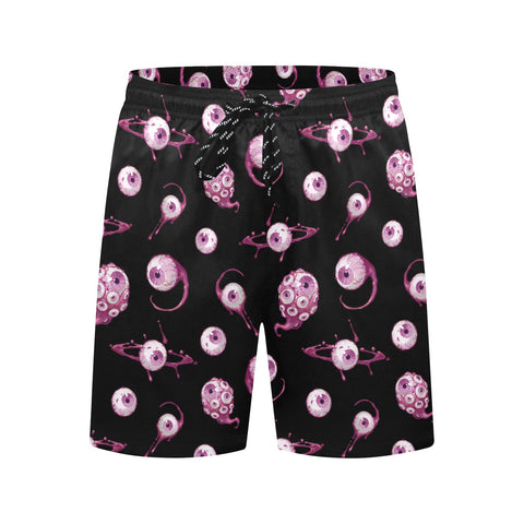 Eye-Love-You-Men's-Swim-Trunks-Pink-Front-View