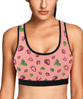 Strawberry-Womens-Bralette-Coral-Model-Front-View