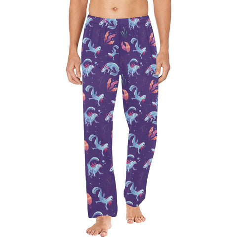 Axolotl-Mens-Pajama-Dark-Purple-Model-Front-View
