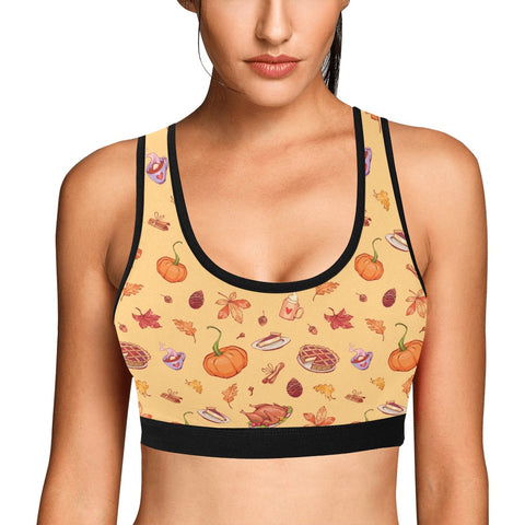 Thanks-Giving-Womens-Bralette-Yellow-Model-Front-View