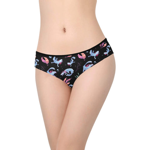Axolotl-Womens-Hipster-Underwear-Black-Model-Front-View