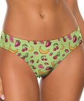 Fruit-Punch-Women's-Thong-Lime-Green-Model-Front-View