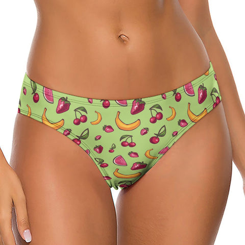 Fruit-Punch-Women's-Thong-Lime-Green-Model-Front-View