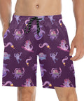 Eldritch-Horror-Men's-Swim-Trunks-Indigo-Model-Front-View