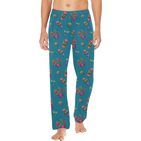 House-Plant-Mens-Pajama-Teal-Model-Front-View