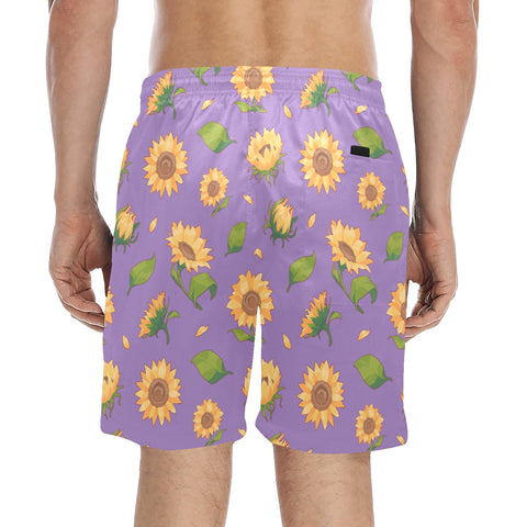 Sunflower-Men's-Swim-Trunks-Lavender-Model-Back-View