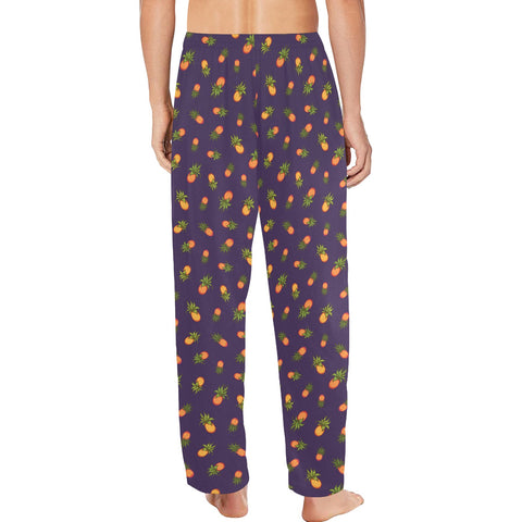 Pineapple-Mens-Pajama-Purple-Model-Back-View