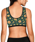 Sunflower-Womens-Bralette-Dark-Green-Model-Back-View