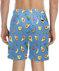 Happy-Avocado-Mens-Swim-Trunks-Blue-Model-Back-View