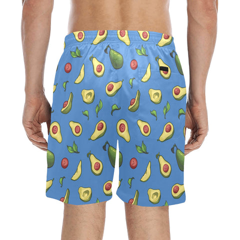 Happy-Avocado-Mens-Swim-Trunks-Blue-Model-Back-View