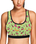 Fruit-Punch-Womens-Bralette-Lime-Green-Model-Front-View