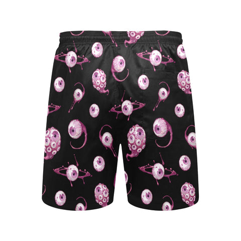 Eye-Love-You-Men's-Swim-Trunks-Pink-Back-View