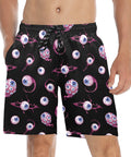 Eye-Love-You-Men's-Swim-Trunks-Blue-Model-Front-View