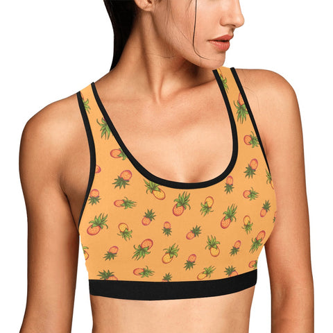 Pineapple-Womens-Bralette-Orange-Model-Side-View