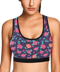 Painted-Roses-Womens-Bralette-Purple-Model-Front-View