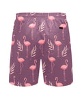 Flamingo-Men's-Swim-Trunks-Purple-Back-View