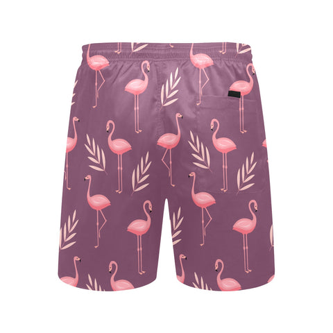 Flamingo-Men's-Swim-Trunks-Purple-Back-View