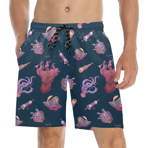 Shiver-Me-Timbers-Men's-Swim-Trunks-Deep-Sea-Blue-Model-Front-View