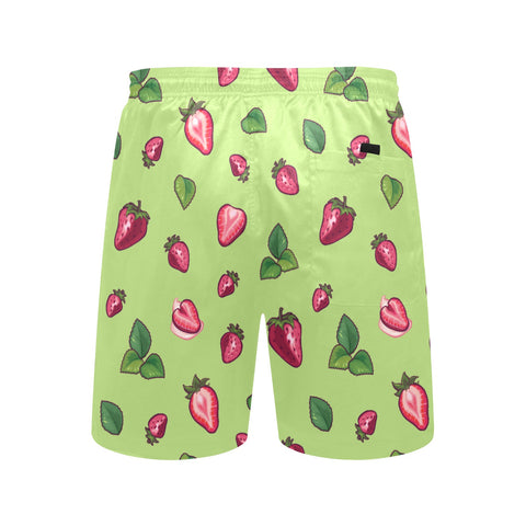 Strawberry-Mens-Swim-Trunks-Yellow-Green-Back-View