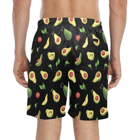 Happy-Avocado-Mens-Swim-Trunks-Black-Model-Back-View